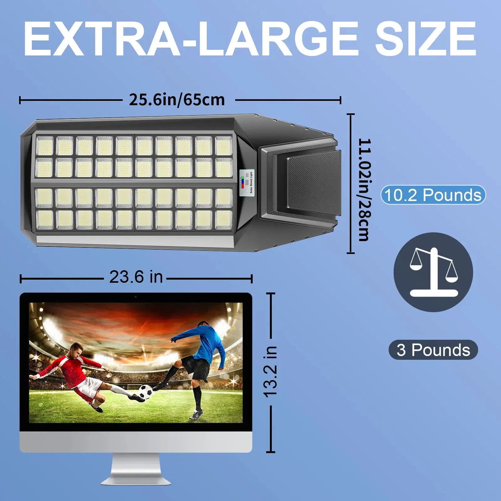 8000W Extra-Large Super-Bright Outdoor Solar Street Light, LED with Motion Sensor, IP65 Waterproof for Commercial Lighting from PriceLows™