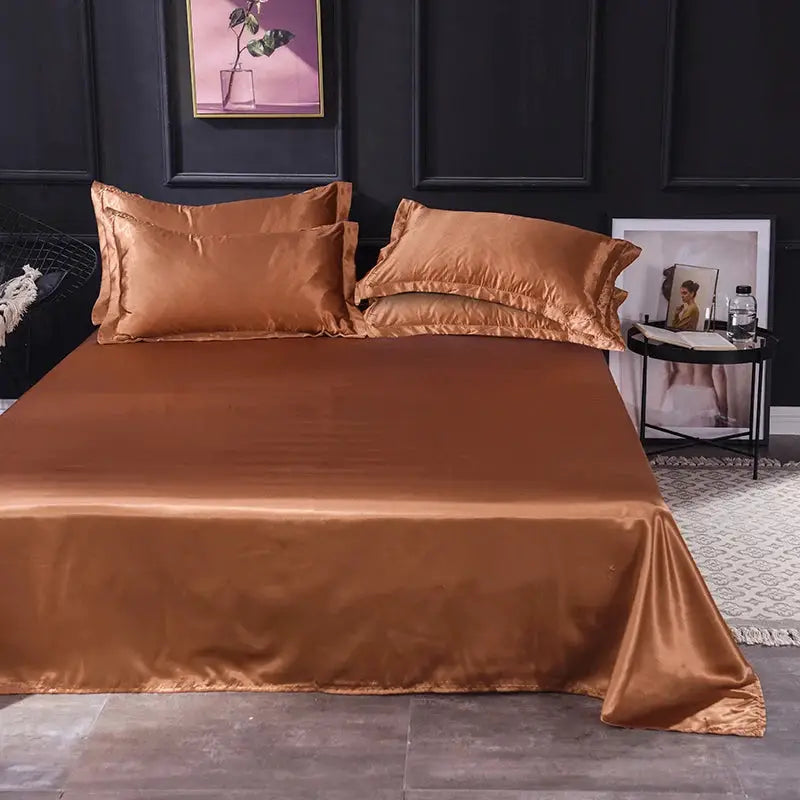 Satin Bed Sheets | Soft Weave | Solid Color | Twin Set