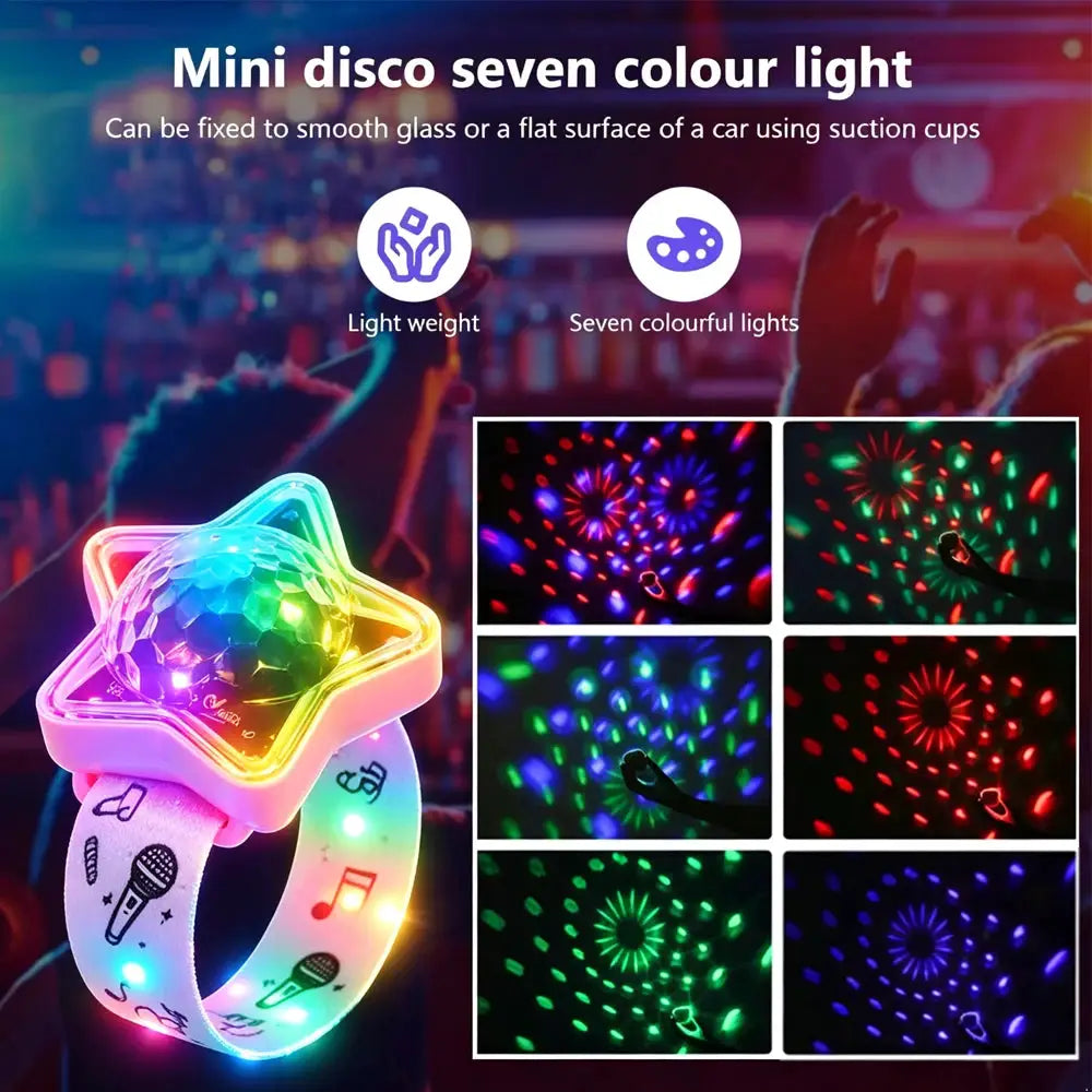 Disco Bracelet Lights | Rechargeable | 360 Rotation | 4 Pack