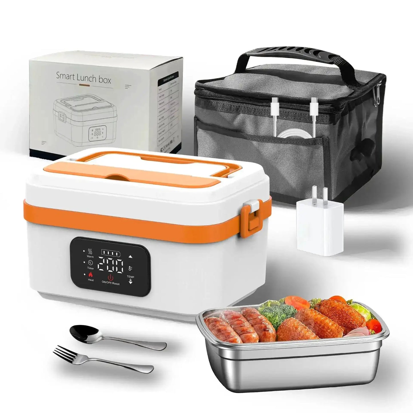 Portable Cordless Electric Lunch Boxes Automatic Self-Heating Food Warmer for Office School from PriceLows™