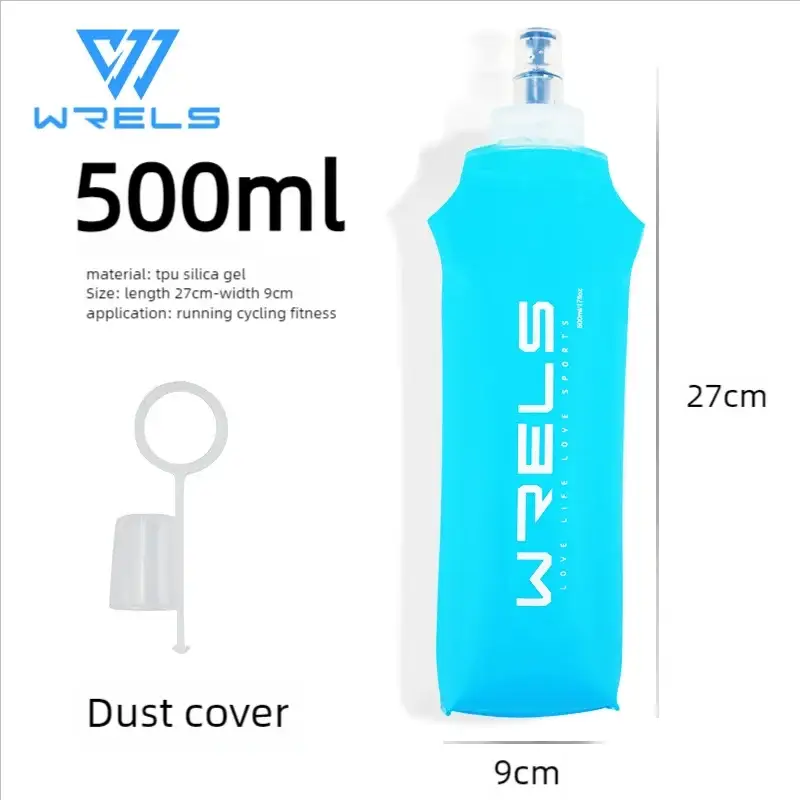 WRELS Soft Folding Water Bottle Collapsible Silicone Outdoor Sport Traveling Camp Hiking Cycling Running TPU Portable Water Bag from PriceLows™