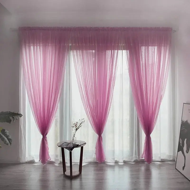 100x200cm 1PC Solid Color Sheer Curtain For Living Room Window String Curtains Bedroom Drape Panel Tulle Treatments from PriceLows™