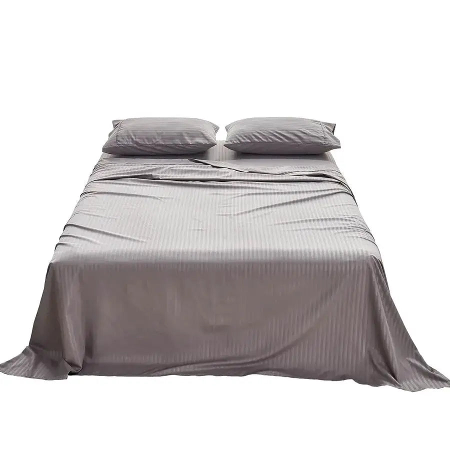 Striped Sofa Bed Sheets Queen for Sleeper Sofa Bed with 46 Deep Soft Brushed 1800 Microfiber 4 Piece Bedding Set 60x74x6 Grey from PriceLows™