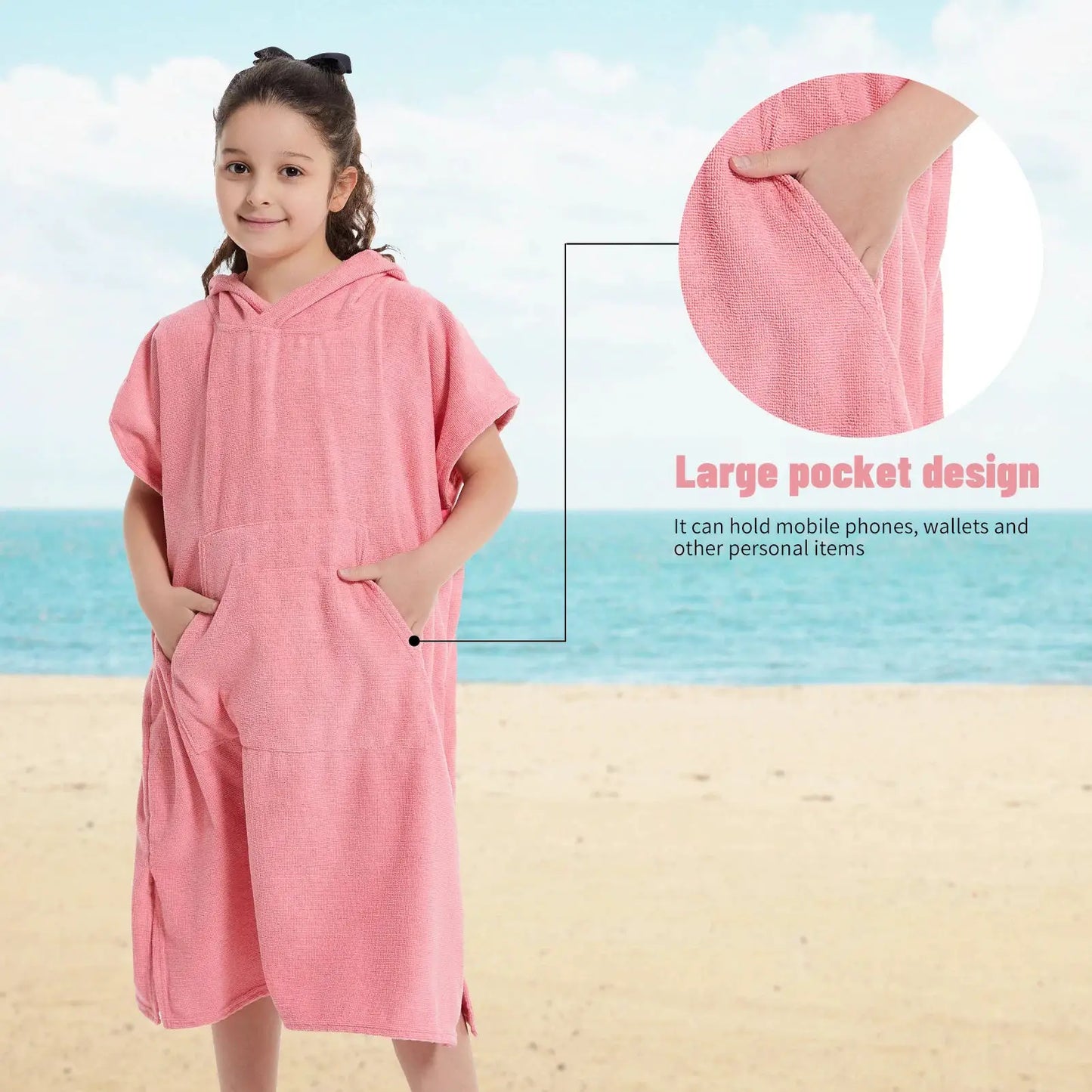 Kids Hooded Bath Towel Robe | Quick Dry | Super Absorbent | 4 Colors
