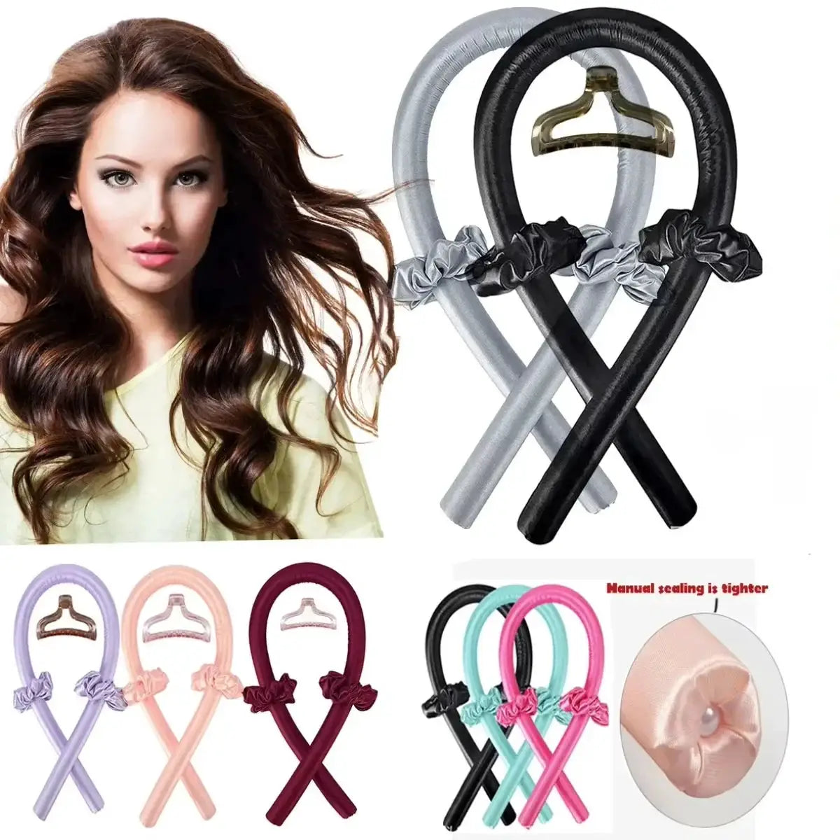 Heatless Curling Rod | 100cm Length | Foam Wrap With Ties And Clip