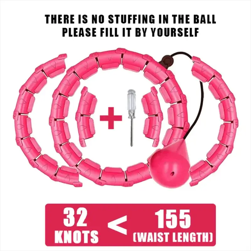 Weighted Adjustable Hula Hoop | Shock Absorbing Massage | Infinite Knot Link