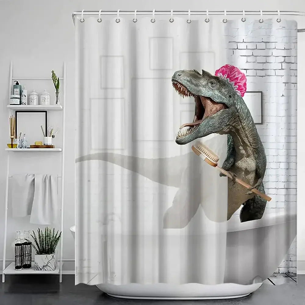 Funny Kids Shower Curtains For Bathroom Decor Corgi Cute Dog Riding Shark Nautical Ocean Boys Animal Hilarious Fabric Polyester from PriceLows™