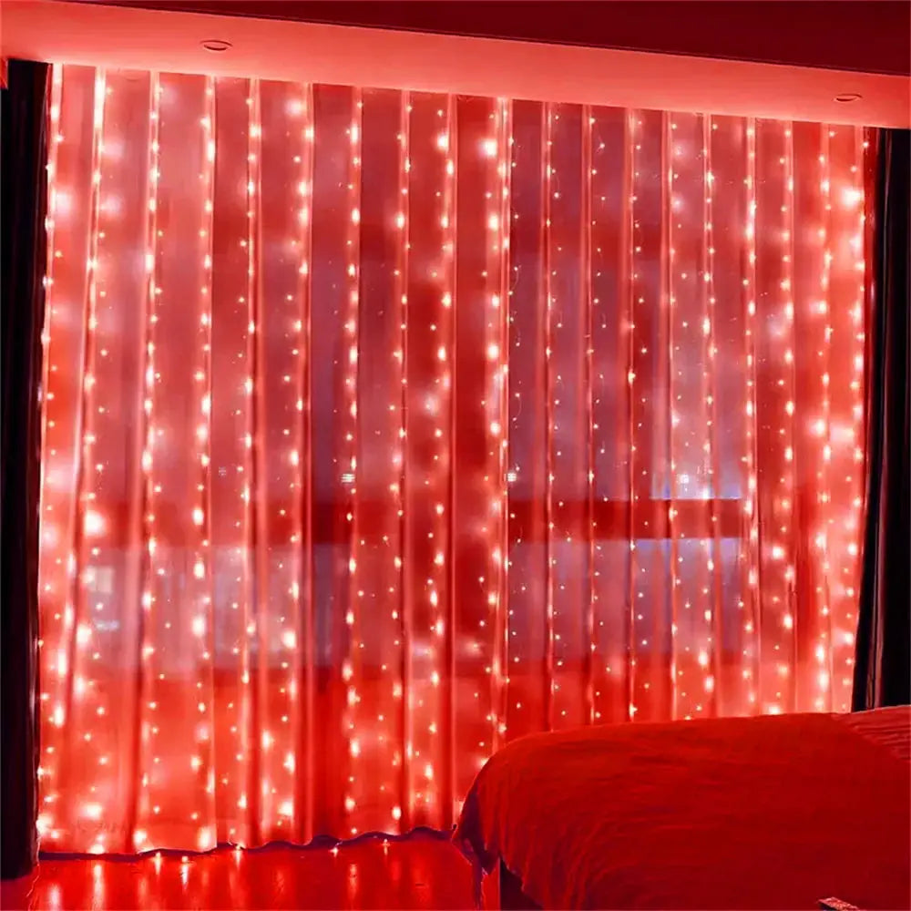 3/6M USB LED Curtain 8Modes Remote Control Lights Holiday Wedding Garland for Bedroom Living Room Decor Christmas Decorations from PriceLows™