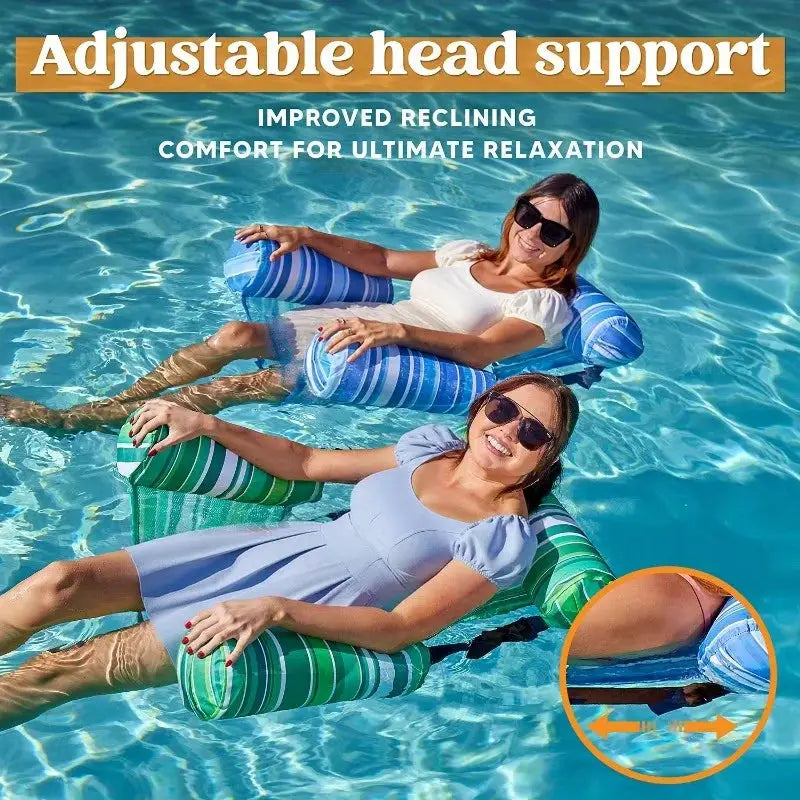 Inflatable Pool Float | 2 Pack | Adjustable Back And Head Support | Adult Size
