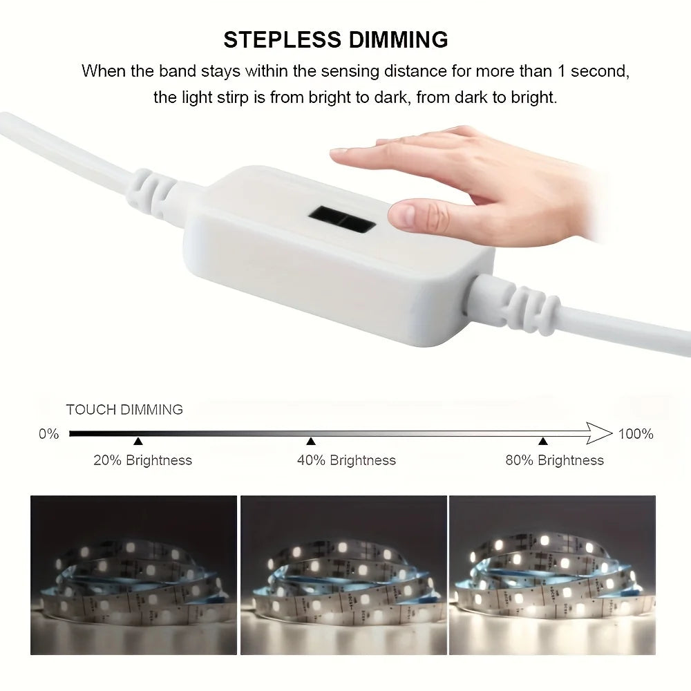 LED Strip Lights | 1M Length | 60 LEDs/M | USB Powered 5V Dimmable Gesture Sensor
