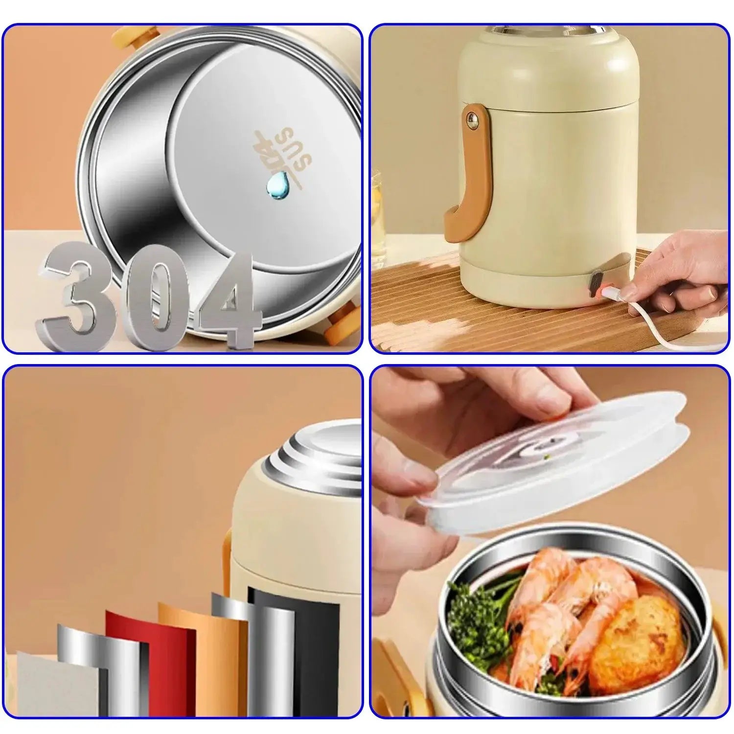 1.8L Electric Lunch Box Portable Food Warmer Heater Lunch Boxes for Adults Food Heating Boxes Container for Car Truck Students from PriceLows™