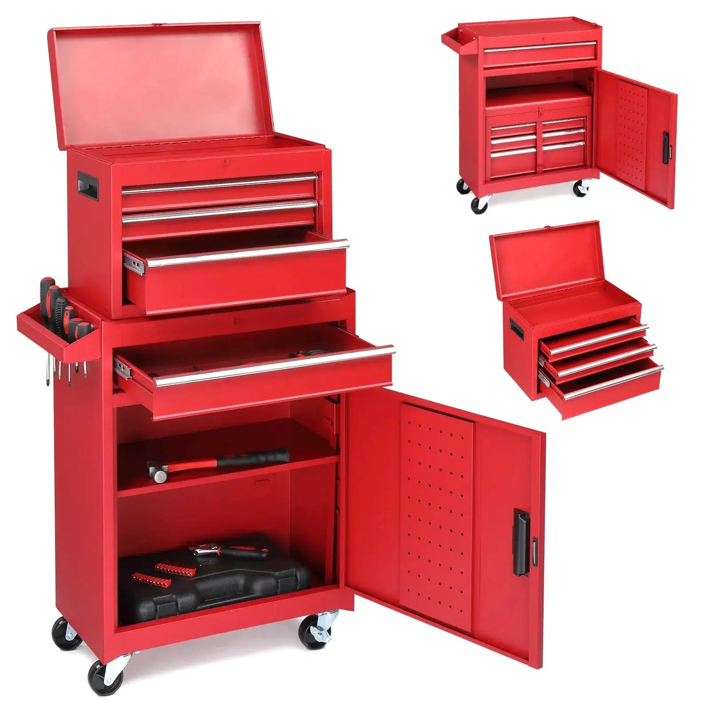 4 Drawers Rolling Tool Chest with Drawer & Handle Tool Organizer Cabinet from PriceLows™