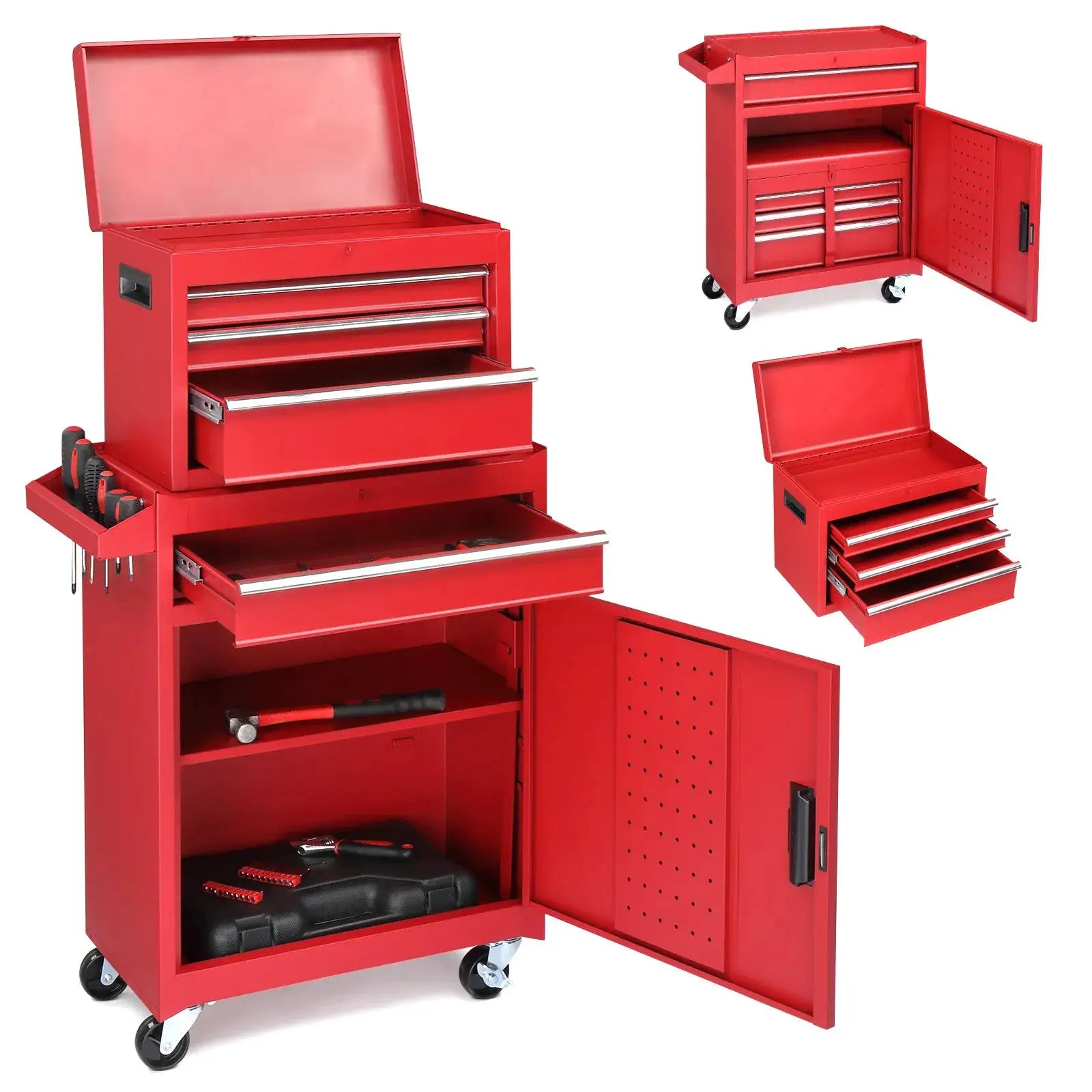 4 Drawers Rolling Tool Chest with Drawer & Handle Tool Organizer Cabinet from PriceLows™
