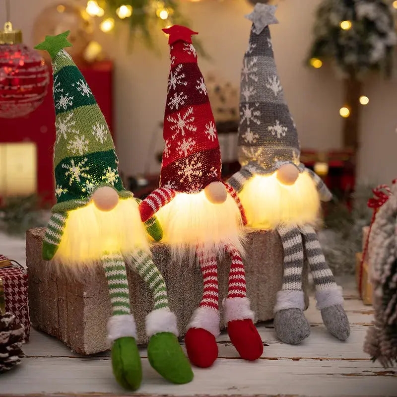 Christmas Elf Gnome | Internal LED Light | Soft Plush Body | 20Cm 30Cm Size