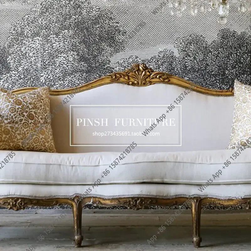 Fabric Sofa | Carving Flower Design | Fabric Upholstery | S Shaped Customizable