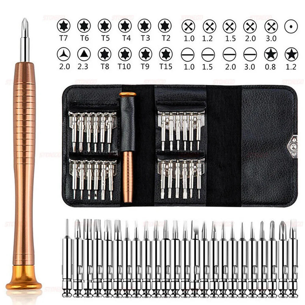 Precision Screwdriver Set | 25 In 1 | Alloy Steel Bits | Compact Wallet Case