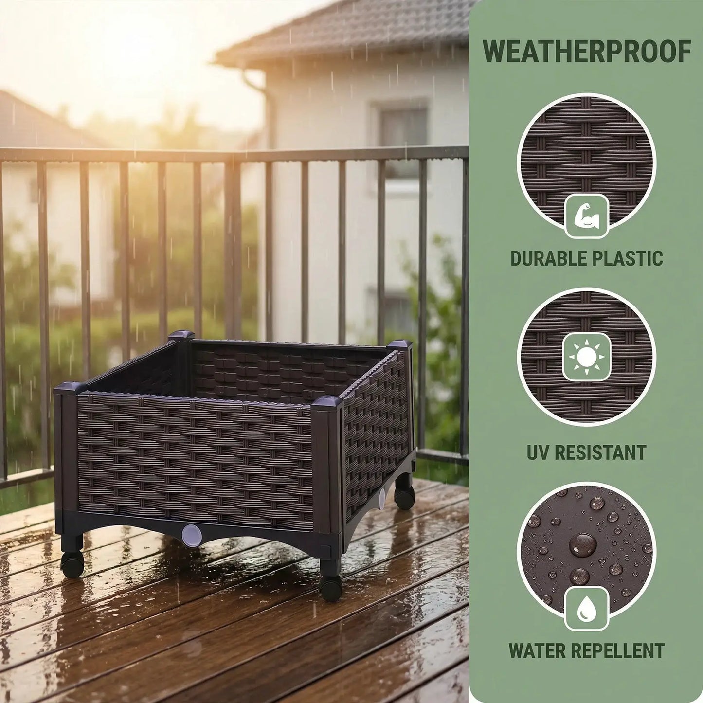 Elevated Garden Box with Drainage Plug Standing Planter Beds for Vegetables Flower from PriceLows™