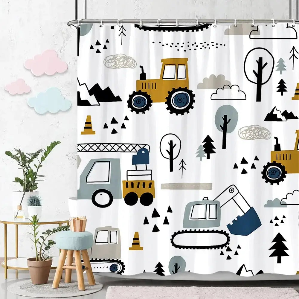 Cartoon Animal Alphabet Shower Curtain Kids ABC Educational Learning Tools Baby Girls Boys Colourful Bath Curtain Bathroom Decor from PriceLows™