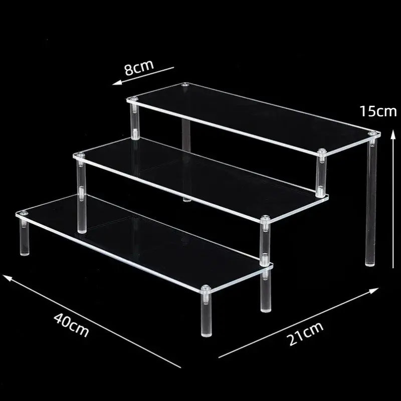 1-5 Tier Acrylic Display Stand Clear Display Riser Rack for Cupcake Perfume Doll Décor Organizer Amiibo Funko POP Figures DC05 from PriceLows™