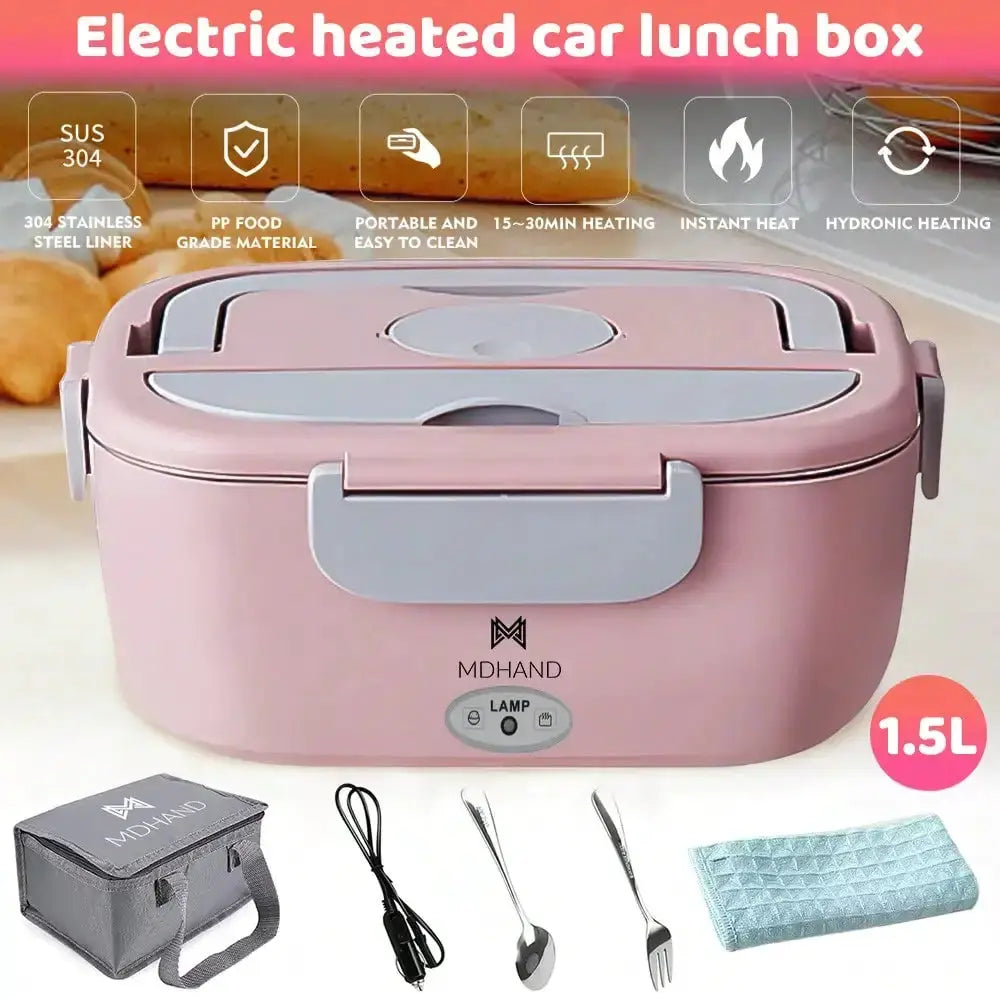 Electric Lunch Box Food Heater, Portable Warmer For Car Truck Work With 304 Stainless Steel Container, 12V Heated Lunch Box Suitable For Ideal Driver/Work/Gift from PriceLows™