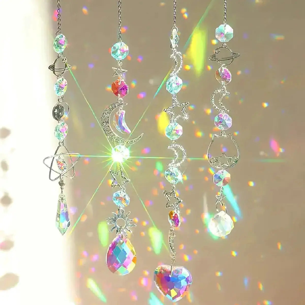 Crystal Wind Chime Rainbow Maker Sun Catcher Dream Catcher Pendant Home Garden Decor Wind Chime, Holiday, Festival, Home Decor from PriceLows™