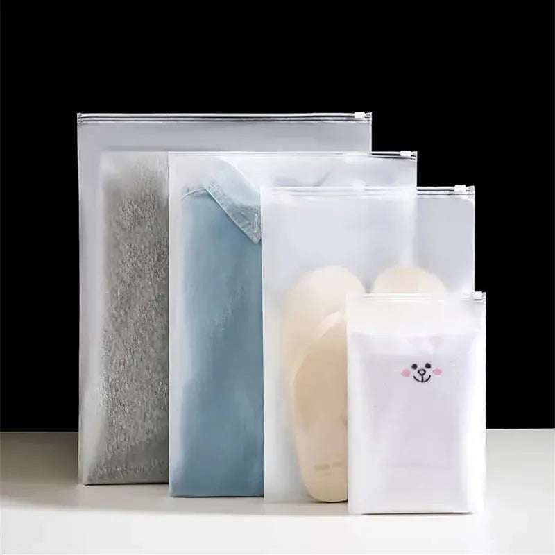 Zipper Bags | 10 Pieces | Frosted Matte Plastic | Multiple Sizes