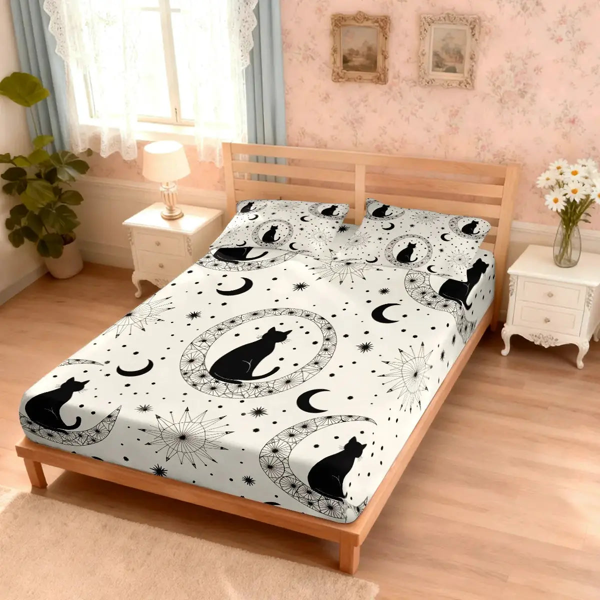 3pcs Cartoon Cute Cat Printed Chipless Bed Sheet Set Multi Size Soft Bed Cover Bedroom Bedding Decoration from PriceLows™