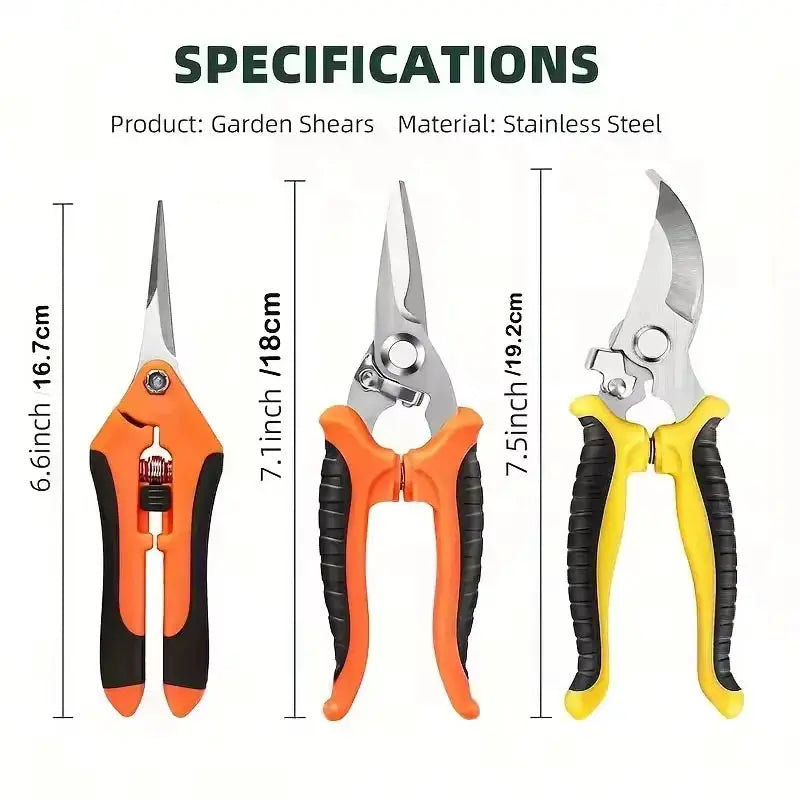 3PCS Gardening Scissors Set Ergonomic non-slip handles Safety lock pruning shears Beginner gardening set Can cut roses and more! from PriceLows™