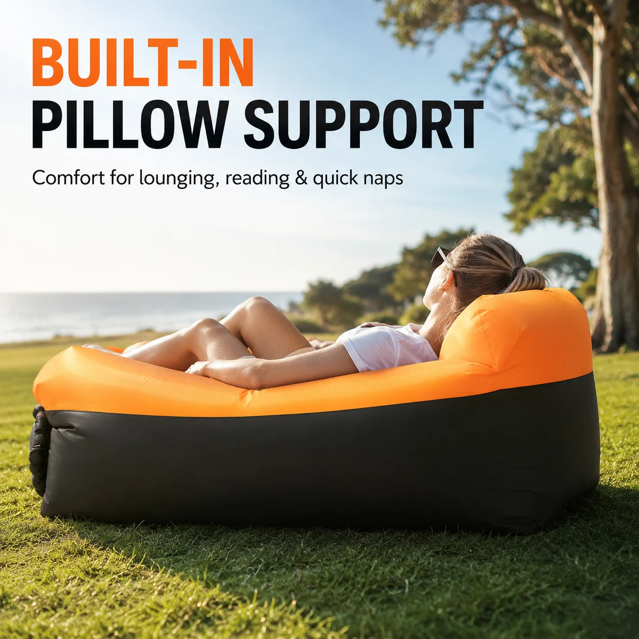 Air Lounger | Waterproof | Fast Inflatable | Carry Bag Included