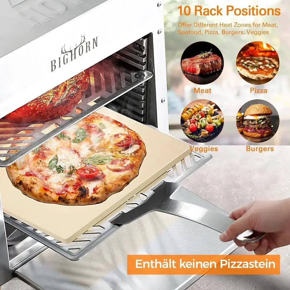 Portable 1500°F Infrared Propane Grill for Outdoor BBQ, Steaks, and Pizzas with Stainless Steel and Pizza Stone from PriceLows™