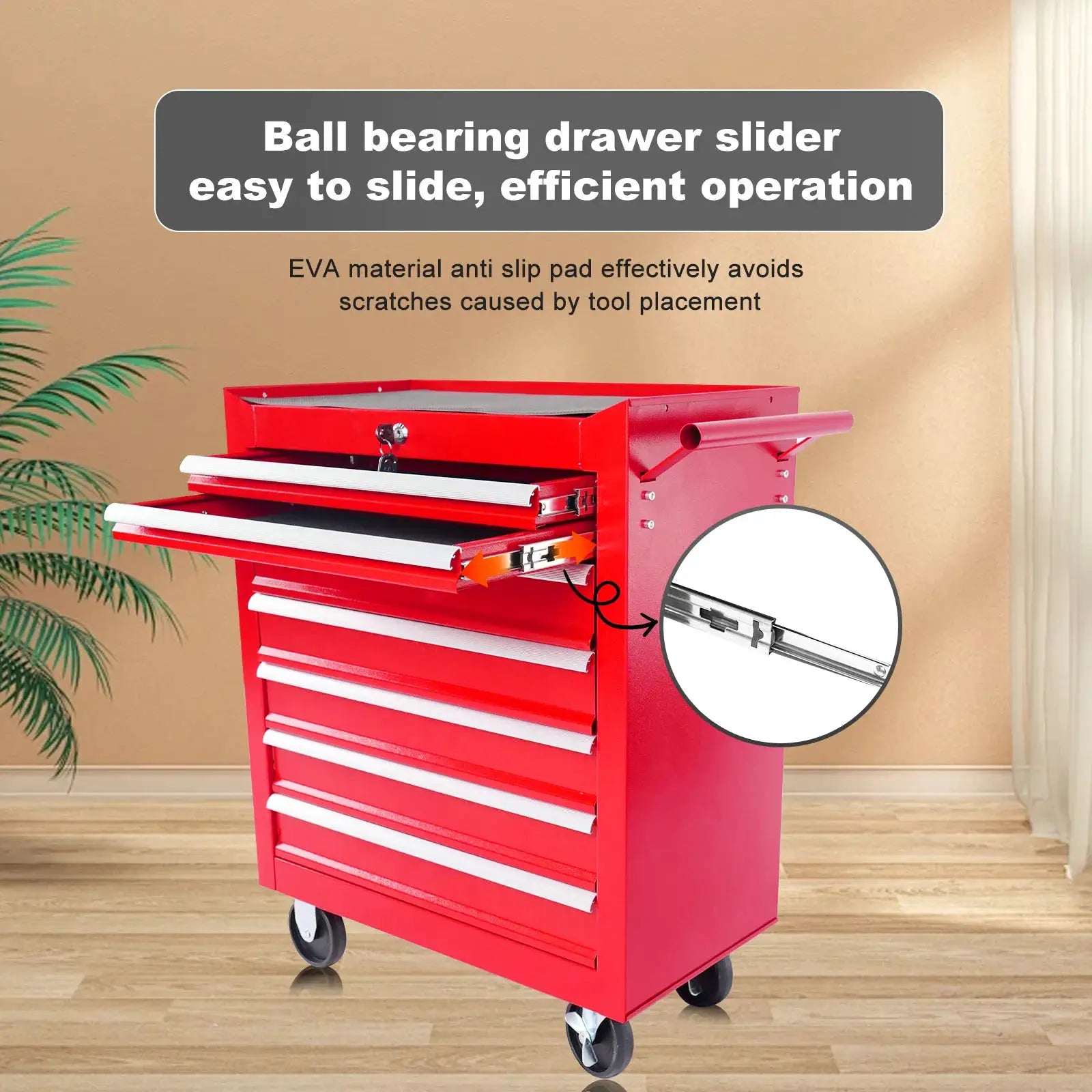 7-Drawer Metal Rolling Tool Chest with Wheels,Tool Storage Cabinet With Locking System from PriceLows™
