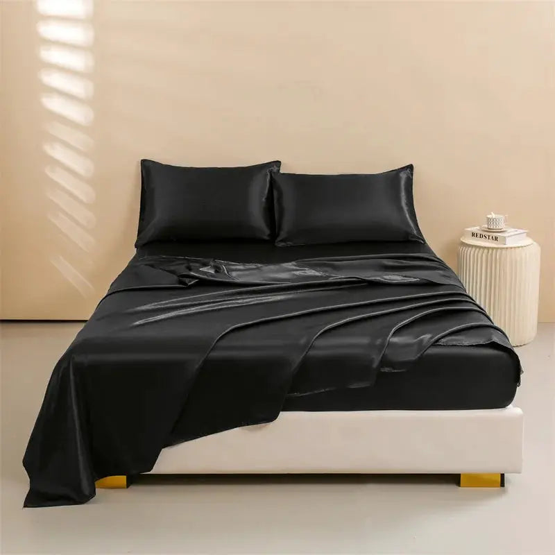 Satin Sheets | 4-Piece Set | Deep Pocket | Queen Size
