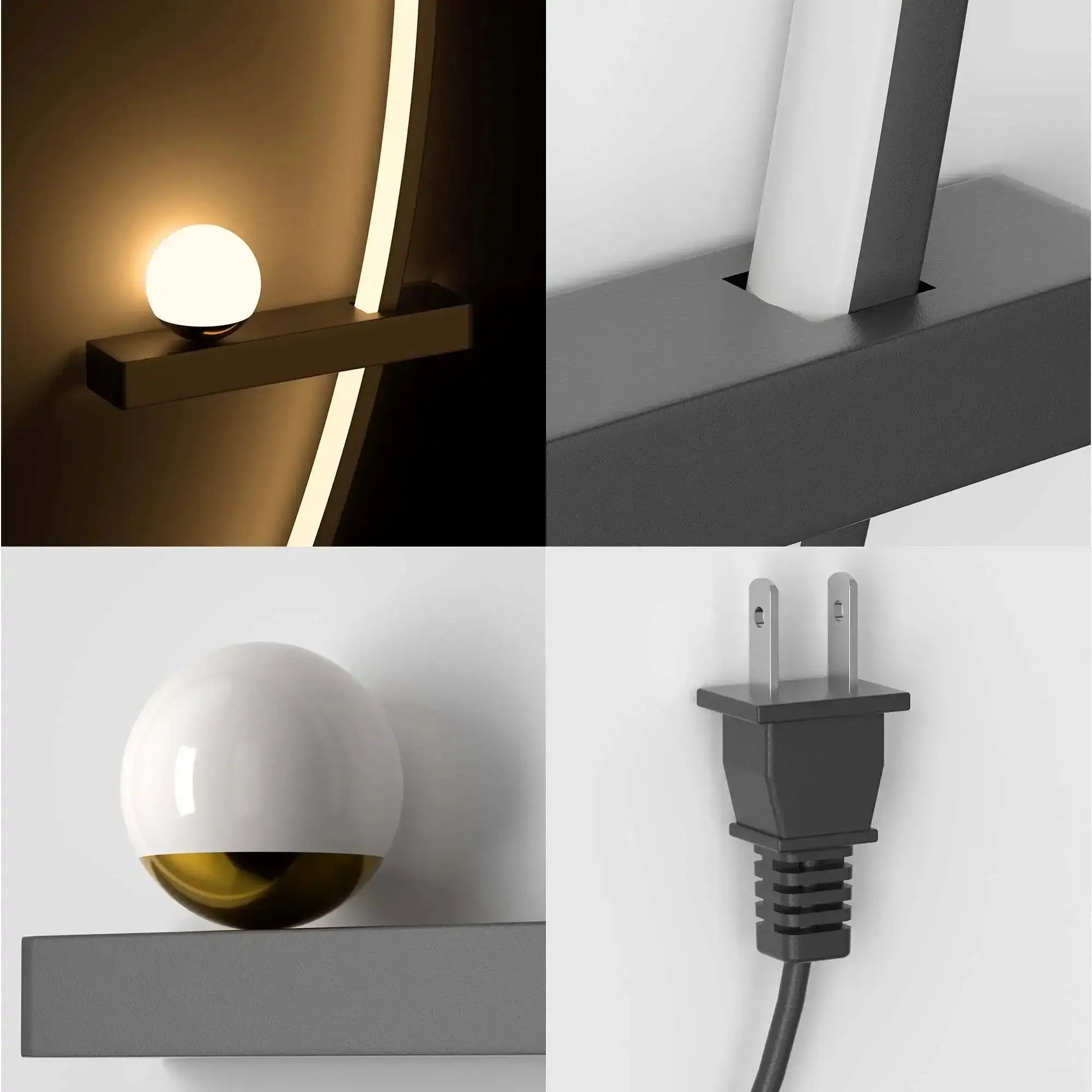 2pcs Modern Adjustable LED Wall Sconce, 31.5" Arched Metal Bedside Lamp, 3000K Warm Glow, Indoor Use for Bedroom from PriceLows™