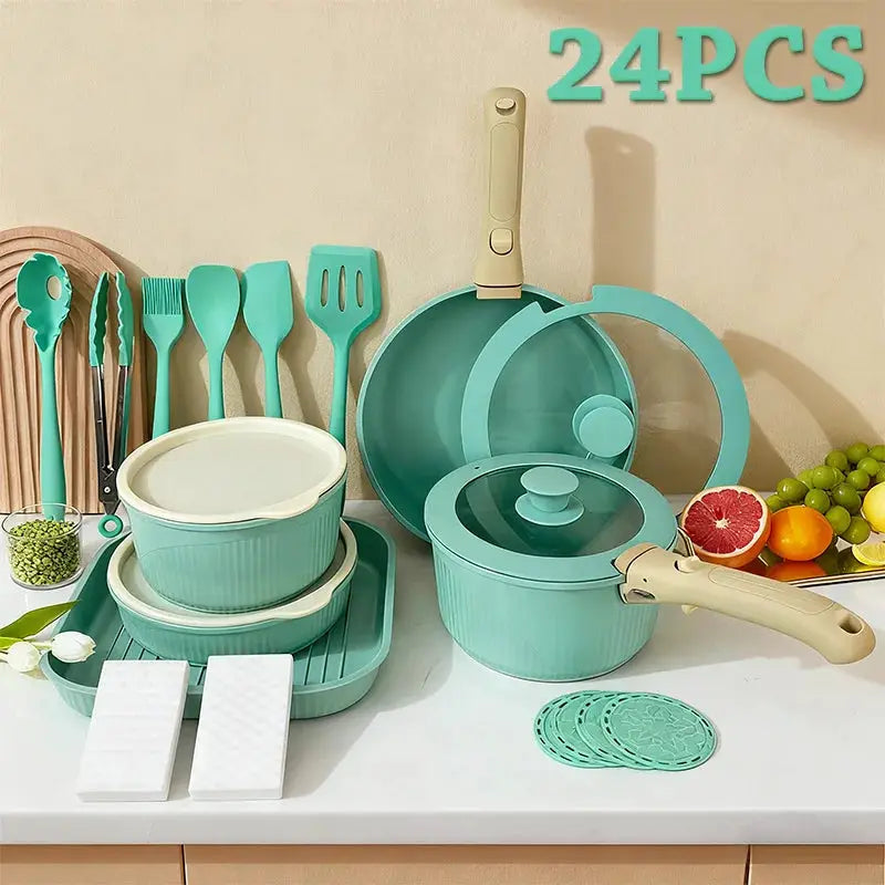 Pots and Pans Set, Nonstick Cookware Set Detachable Handle, Induction Kitchen Cookware Sets , RV Cookware Set, Oven Safe from PriceLows™