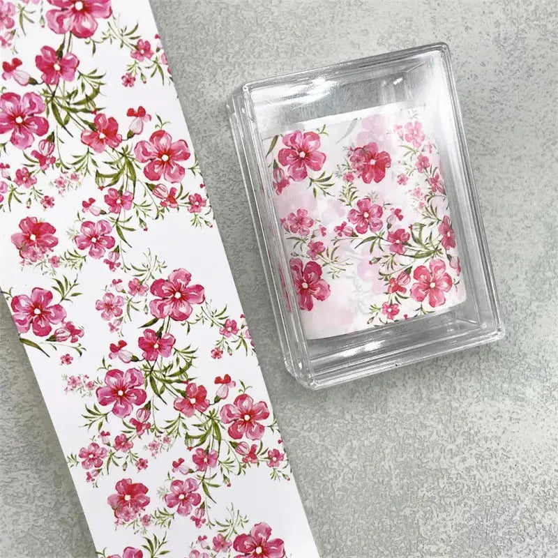 1Pc 100cm Flower Nail Foils for Transfer Paper Floral Stickers Rose Nails Wraps Tulip Nail Art Decorations from PriceLows™