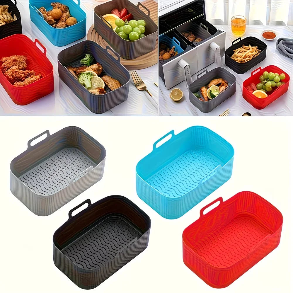 Silicone Air Fryer Liners | 7.67 x 4.92 in Square | Reusable Mats | Ninja DZ201