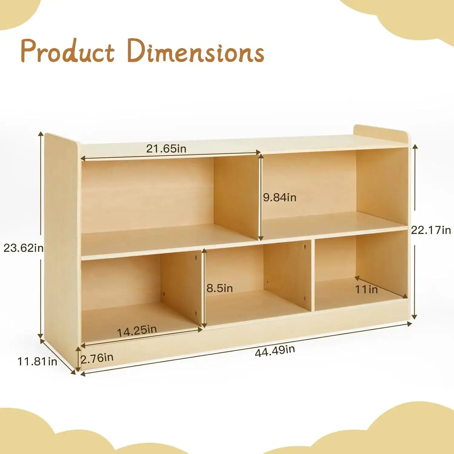 Montessori Wooden Toy Storage Organizer, 2-Shelf Bookcase for Kids Rooms, Playroom, Nursery from PriceLows™