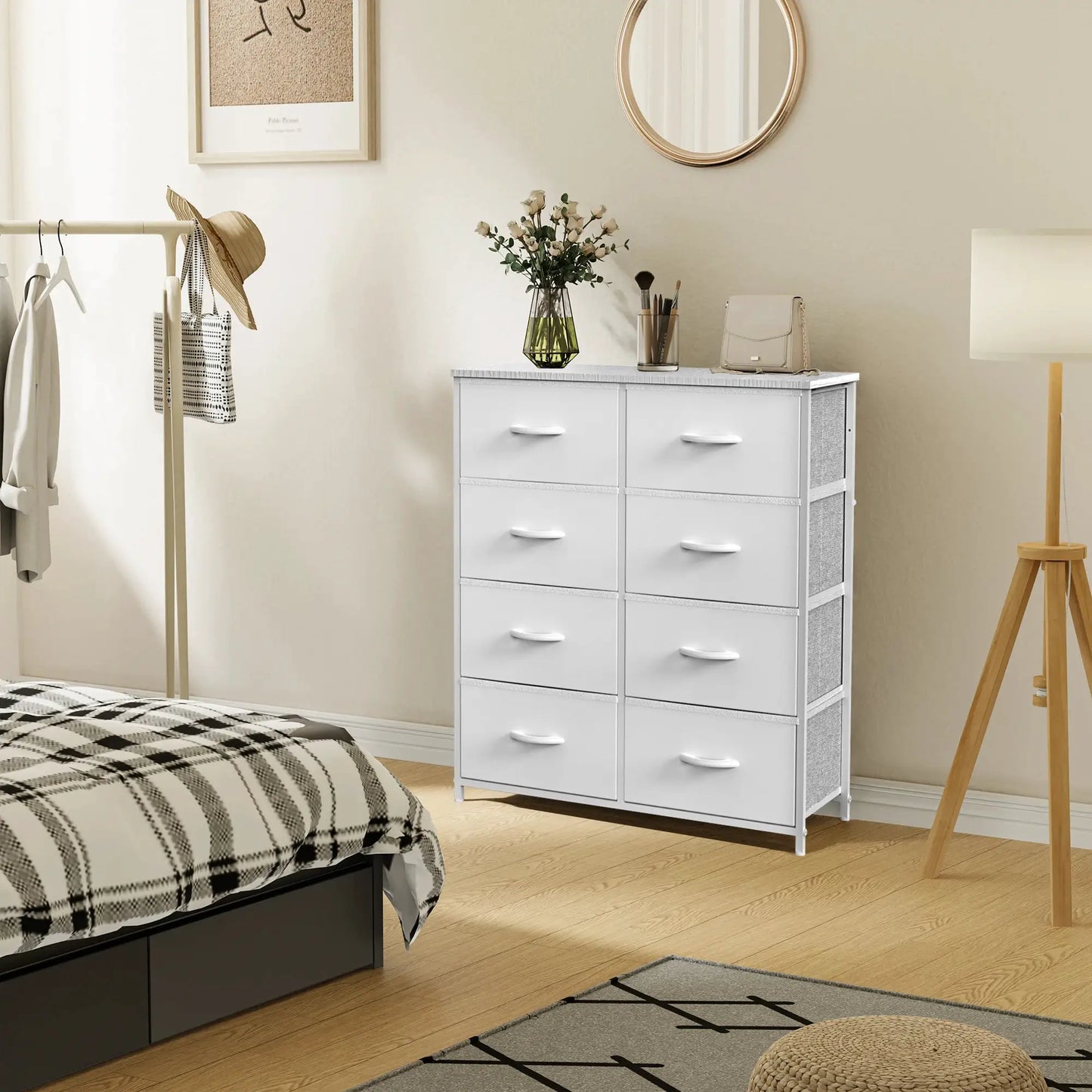 JHK Children's Wardrobe For Bedroom With 8 Fabric Drawers Storage Cabinet Steel Frame Assembly Closet For Clothes Home Furniture from PriceLows™