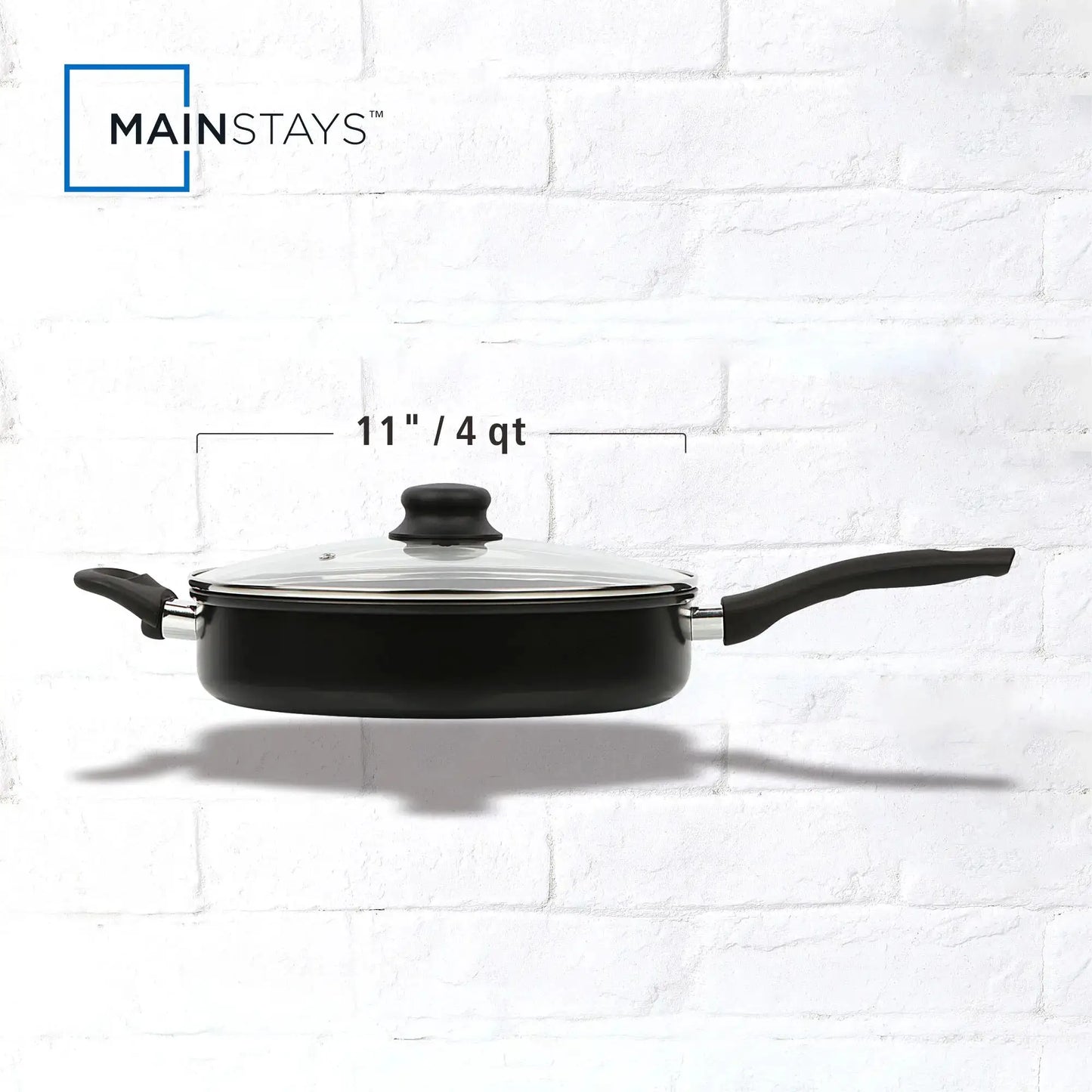Non-Stick Frying Pan | 4 Quart Capacity | 28 cm Diameter | Glass Lid Included