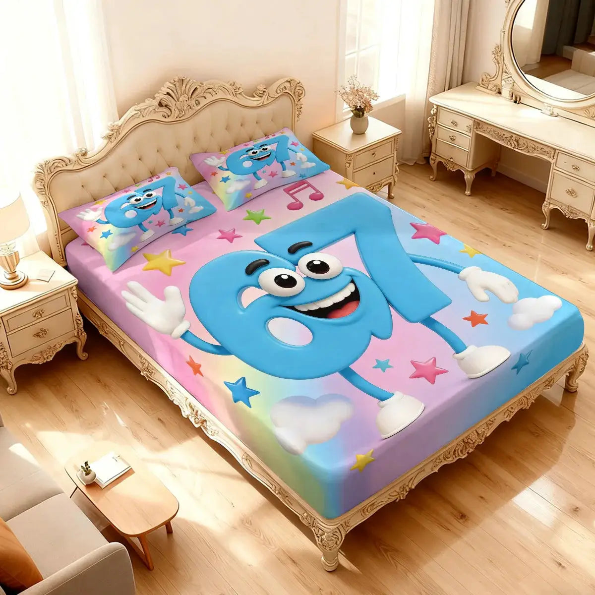 3pcs Cartoon Funny 67 Element Printed Coreless Bedsheet Set, Multi Size Comfortable Bedspread, Bedroom Bedding Decoration from PriceLows™