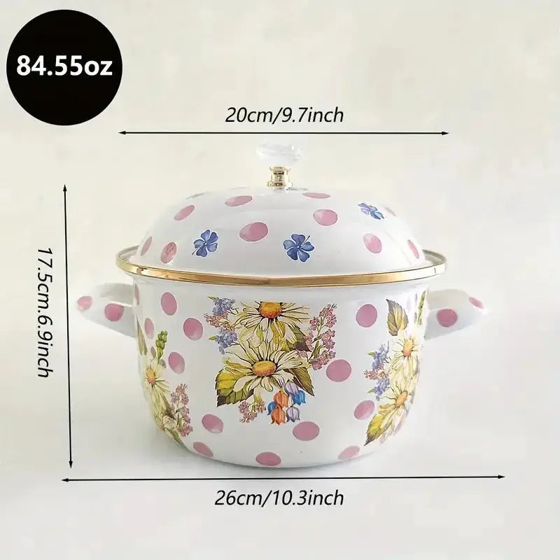 Enamel Pot | 4.5 Qt | Dual Handle With Lid | All Stovetops