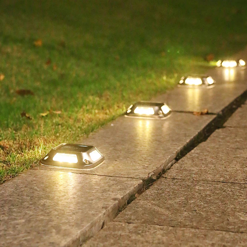4PCS Solar Dock Lights 8LEDs Deck Driveway Light Outdoor Waterproof Wireless for Path Warning Garden Walkway Sidewalk Steps Deco from PriceLows™