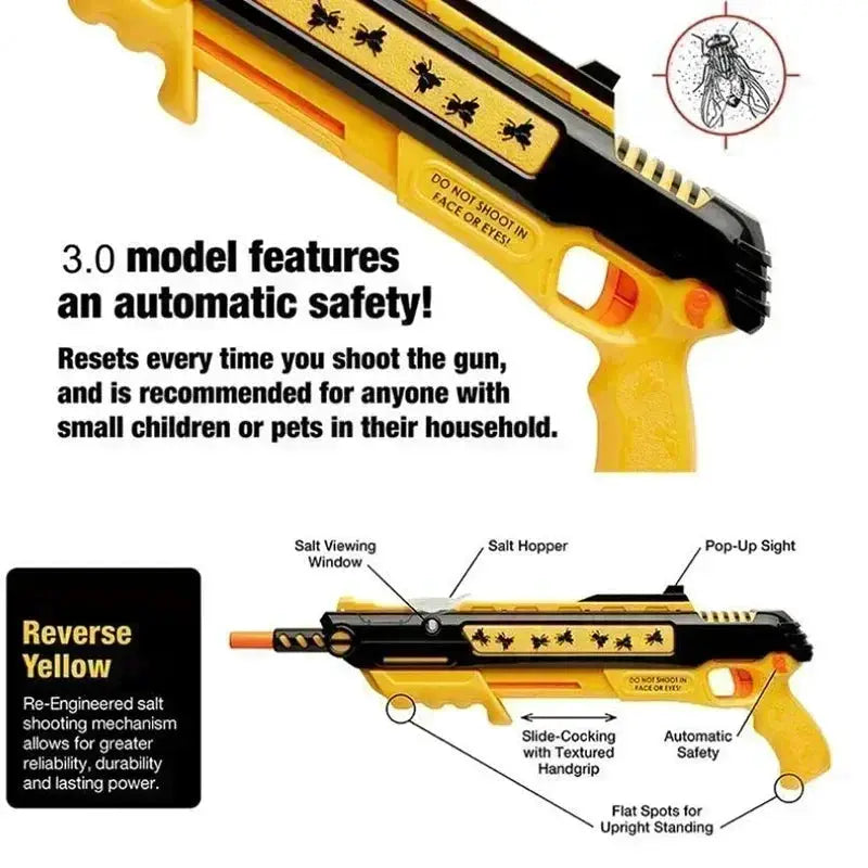 Manual Salt Powered Fly Shooting Gun With Laser Sight, 3.0 Version Insect Blaster Toy For Outdoor Pest Control Fun from PriceLows™