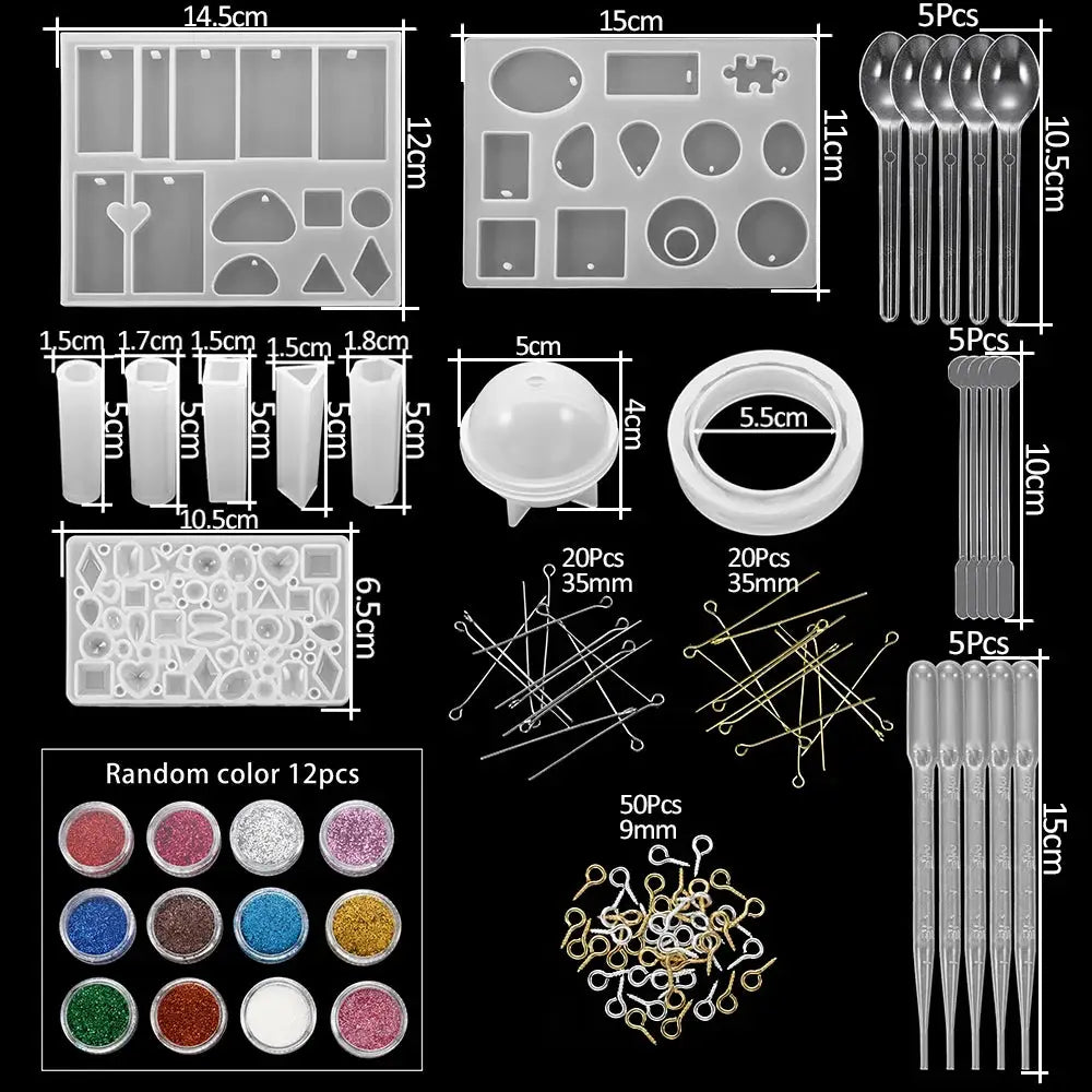 Silicone Resin Mold Kit | Jewelry Making Supplies | With Epoxy And Dried Flowers