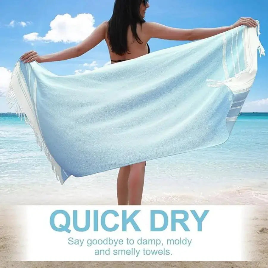 Oversized Turkish Beach Towels 74"x38" Thin Quick Dry Sand Free Pool Swim Bathing Towel Extra Large Blanket Adult Travel Essent from PriceLows™