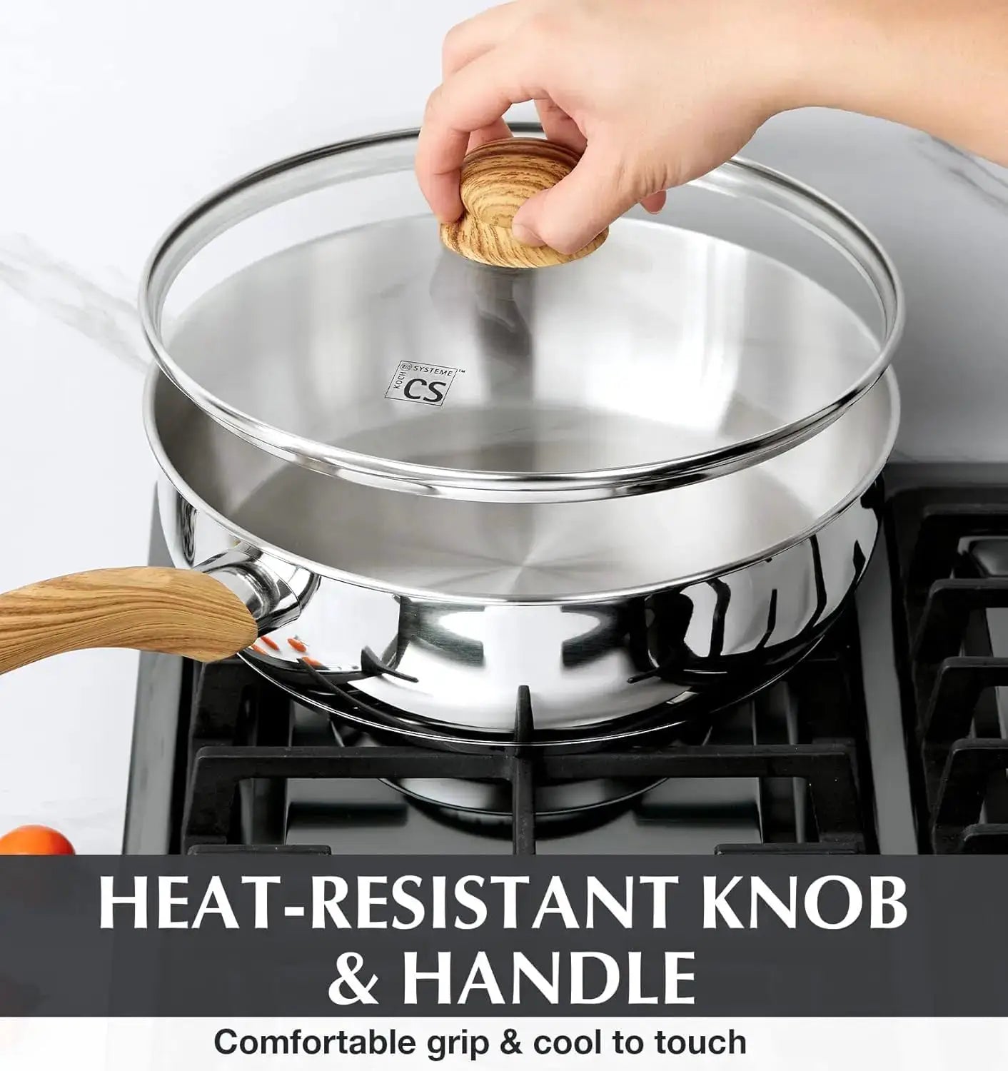 Stainless Steel Pots and Pans Set, Professional 18/10 Cookware Set Pots and Pans Set 12PCS with Cool-Touch Bakelite Handles from PriceLows™