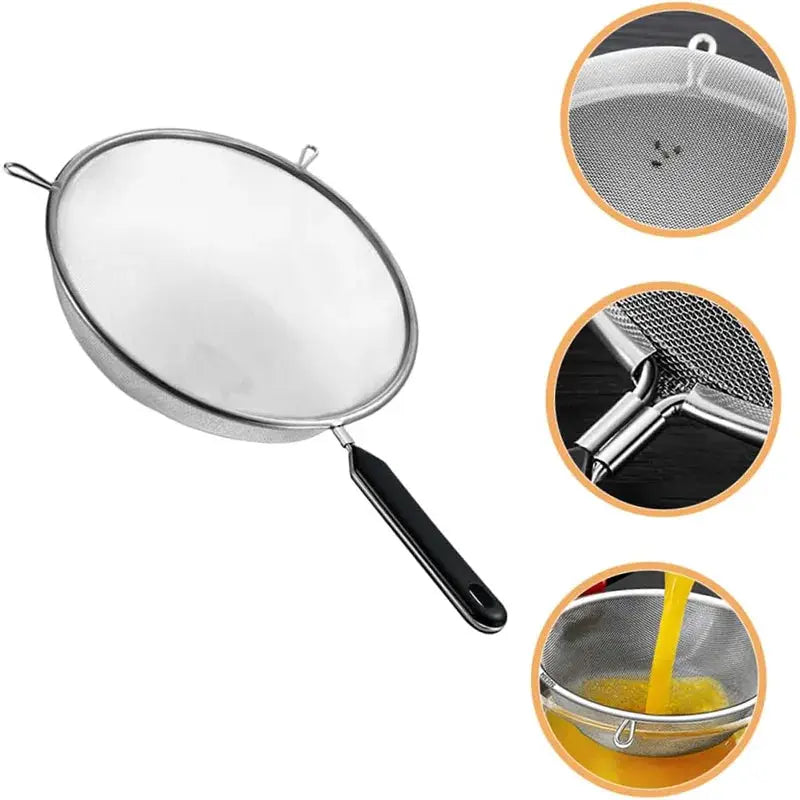 Premium Fine Mesh Strainer for Your Festive Kitchen - Versatile 6.3 Inch Stainless Steel Sieve for Fruits,Broths,and Baking Prep from PriceLows™