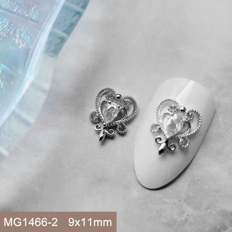 10pcs/lot Luxury Halloween Black Cross Heart Zircon Metal Nails Jewelry Decorations Nail Art Accessories Charms Parts Supplies from PriceLows™