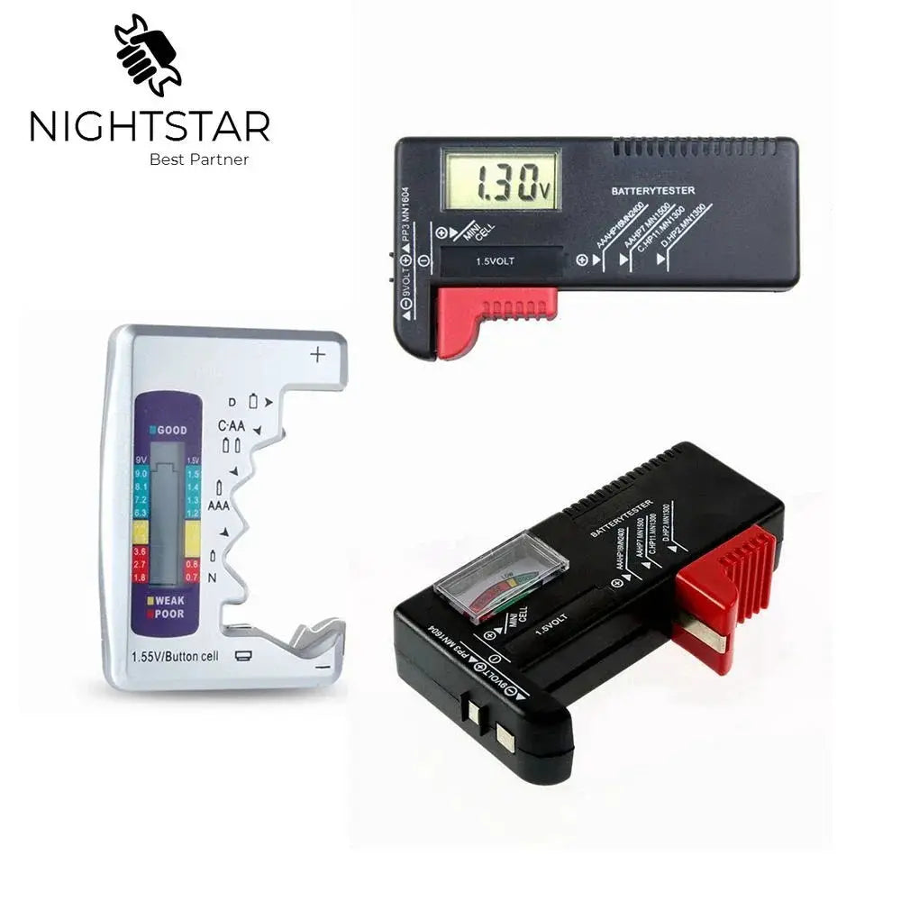 Digital Lithium Battery Capacity Tester Checkered Load Analyzer Display Check AAA AA Button Cell Universal Voltage Test from PriceLows™