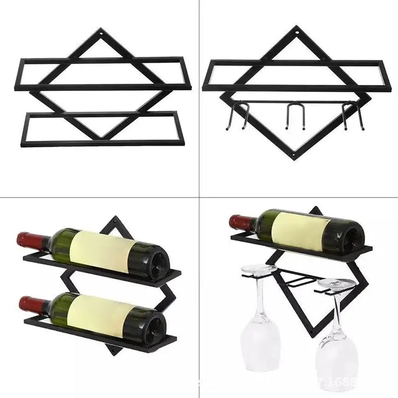 1PC Wall Mounted Upside Down Wine Rack Bottle Goblet Glass Holder Storage Organizer from PriceLows™